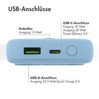 imoshion MagSafe Powerbank 10.000 mAh - Kabellose Powerbank - Himmelblau