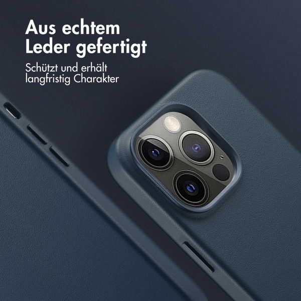 Accezz MagSafe Leather Backcover Apple iPhone 14 Pro - Nightfall Blue