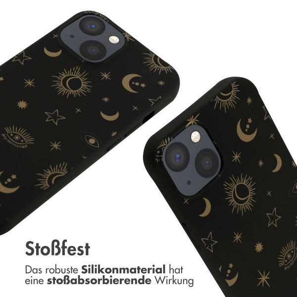 imoshion Silikonhülle design mit Band für das iPhone 13 - Sky Black