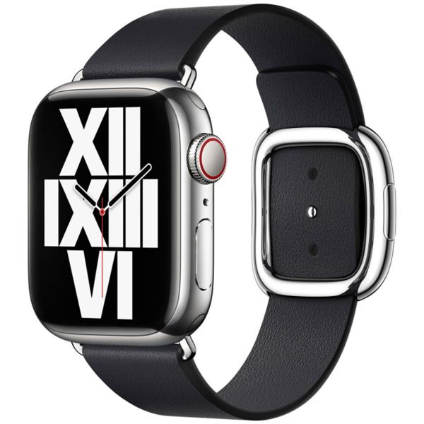 Apple Leather Band Modern Buckle für die Apple Watch Series 1 bis 9 / SE (38/40/41 mm) | Series 10 (42 mm) - Größe M - Midnight