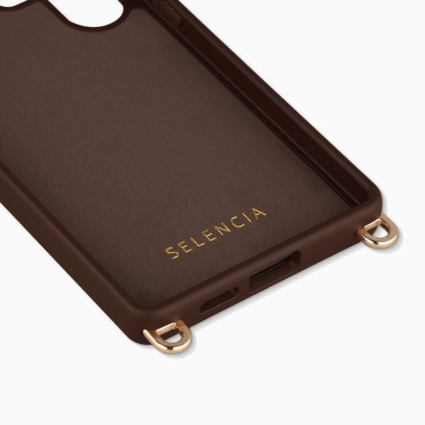 Selencia Rivièra Backcover mit MagSafe mit abnehmbaren Haken Samsung Galaxy S26 Ultra - Choco Brown