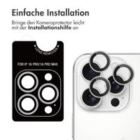 imoshion 2er-Pack Objektivschutz für Kamera für das Apple iPhone 16 Pro / 16 Pro Max - Weiß / Titanium