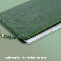 Selencia Cord Laptop Hülle 15-16 Zoll - Laptop Sleeve - Sage Green