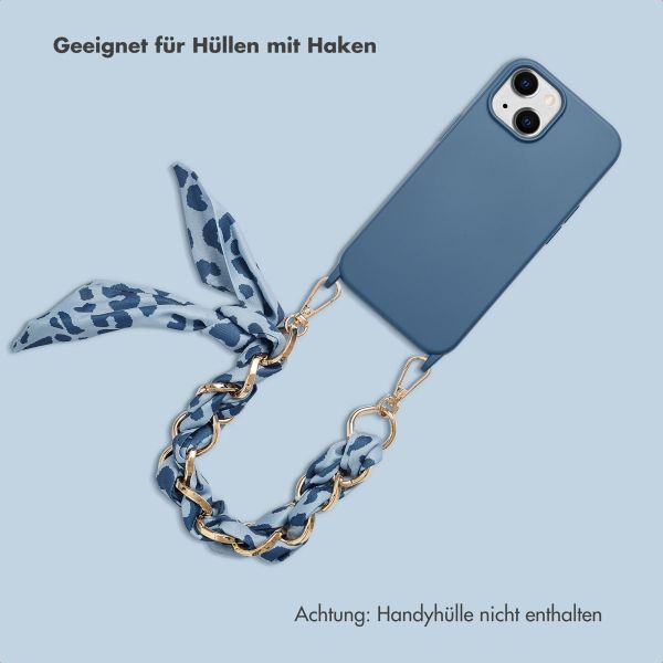 Selencia Luxus-Handyband mit Schal - Blau