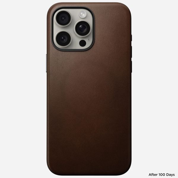 Nomad Modern Leather Case für das iPhone 15 Pro Max - Braun