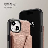 Selencia Sera Kordel-Hulle mit Kartenhalter-Umschlag für das iPhone 15 - Old Pink