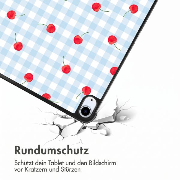 imoshion Design Trifold Klaphülle Apple iPad Air 11 Zoll (2026) M4 / (2025) M3 / (2024) M2 / Air 5 (2022) / Air 4 (2020) - Cherry Check