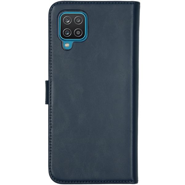 Selencia Echtleder Klapphülle Samsung Galaxy A12 - Blau