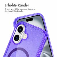 imoshion Sparkle Back Cover mit MagSafe für das Apple iPhone 16 - Glitzer Violett