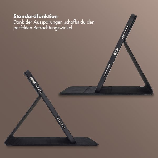 Selencia Riva Klapphülle Apple iPad 11 (2025) 11 Zoll A16 / iPad 10 (2022) 10.9 Zoll - Schwarz