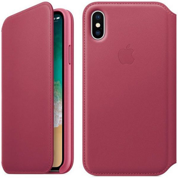 Apple Leather Folio Klapphülle Berry für das iPhone Xs / X