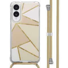 imoshion Design Hülle mit Band Samsung Galaxy S25 Edge - Beige Graphic