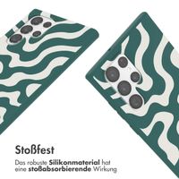 imoshion SilikonHülle design mit Band Samsung Galaxy S22 Ultra - Petrol Green Groovy