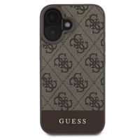 Guess Bottom Stripe 4G Back Cover für das Apple iPhone 16 - Braun