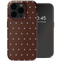 Selencia Vivid Back Cover Apple iPhone 15 Pro - Happy Dots Chocolate