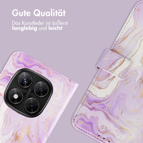 imoshion Design Klapphülle Xiaomi Redmi Note 14 Pro (5G) - Purple Marble