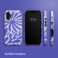 Selencia Vivid Tough Back Cover MagSafe für das Apple iPhone 16 - Modern Bloom Sapphire Blue