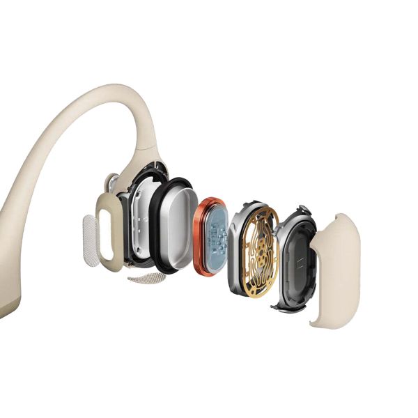 Shokz OpenRun Pro - Standardmodell - Open-Ear kabellose Kopfhörer - Bone conduction - Beige