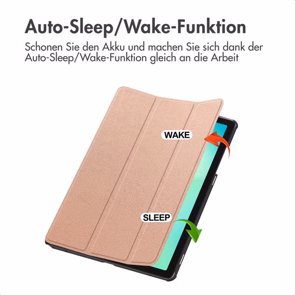 imoshion Trifold Klapphülle Samsung Galaxy Tab A11 Plus - Rose Gold