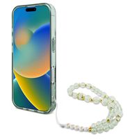 Guess MagSafe IML Flowers Case mit Beads Strap Apple iPhone 16 Pro Max - Green