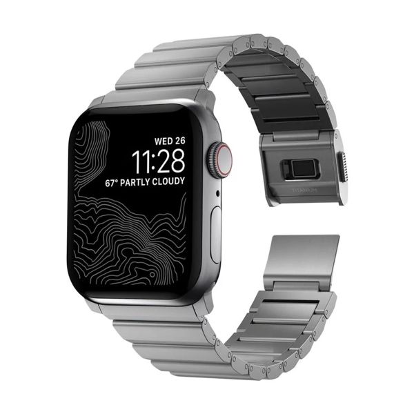 Nomad Titan-Gliederarmband für das  Apple Watch Series 1 t/m 11 / SE / Ultra (44/45/46/49 mm) - Silver
