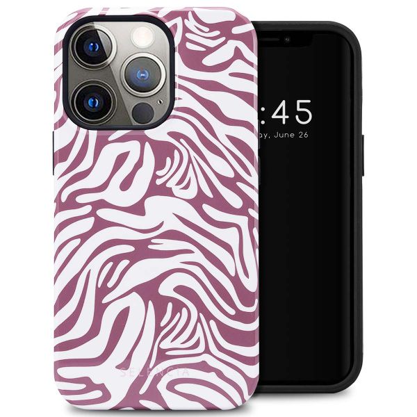 Selencia Vivid Tough Back Cover für das iPhone 13 Pro - Trippy Swirl Dark Rose