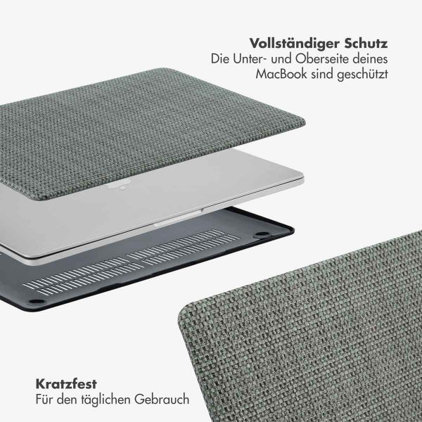 Selencia Cover mit gewebter Oberfläche für das MacBook Pro 14 Zoll (2021 / 2023 M3 chip / 2024 M4 chip) - A2442 / A2779 / A2918 / A3112 / A3185 / A3401 - Grau