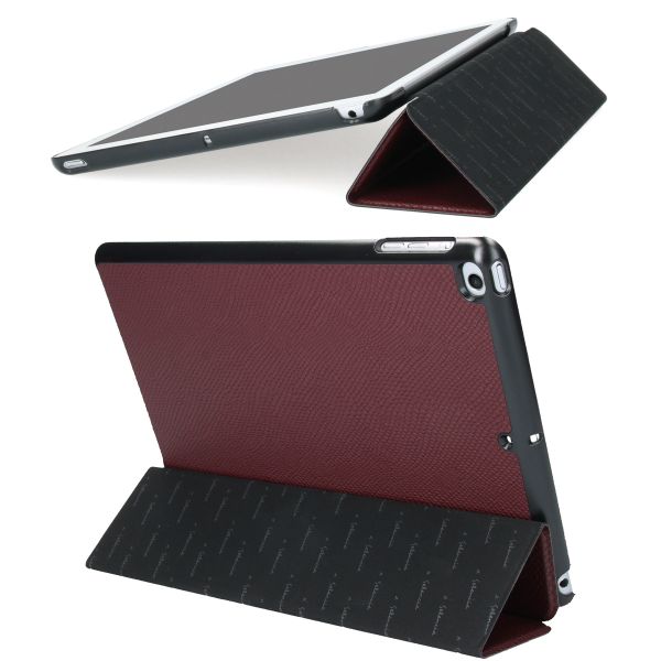 Selencia Kesia ﻿Trifold Klapphülle aus Schlangenleder Apple iPad 6 (2018) 9.7 Zoll / iPad 5 (2017) 9.7 Zoll - Dunkelrot