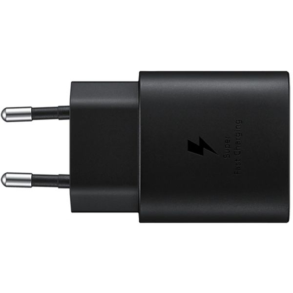 Samsung Ladebündel | Original USB-C-zu-USB-C-Kabel - 1.8 meter - 25 Watt - Schwarz + Original Fast Charging Adapter USB-C Oplader - in Fabrikverpackung - 25 Watt - Schwarz