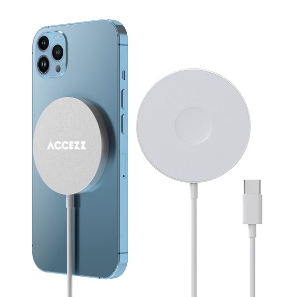 Accezz Wireless Charger USB-C | Drahtloses MagSafe- und Qi2-Ladegerät - 1 Meter - Weiß