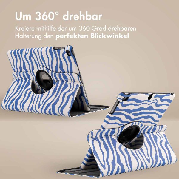 imoshion 360° drehbare Design Klapphülle Apple iPad 6 (2018) 9.7 Zoll / iPad 5 (2017) 9.7 Zoll - White Blue Stripes