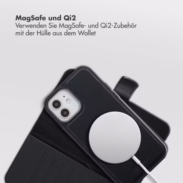 Selencia Olyn Abnehmbare Bookcase mit MagSafe Apple iPhone 12 (Pro) - Schwarz