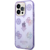 Guess Peony Glitter Back Cover für das iPhone 14 Pro Max - Violett