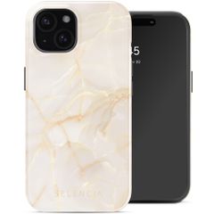 Selencia Vivid Rückabdeckung mit MagSafe Apple iPhone 15 - Golden Beige Marble