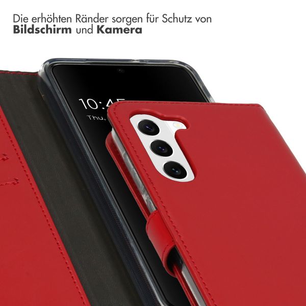 Selencia Echtleder Klapphülle für das Samsung Galaxy S23 - Rot