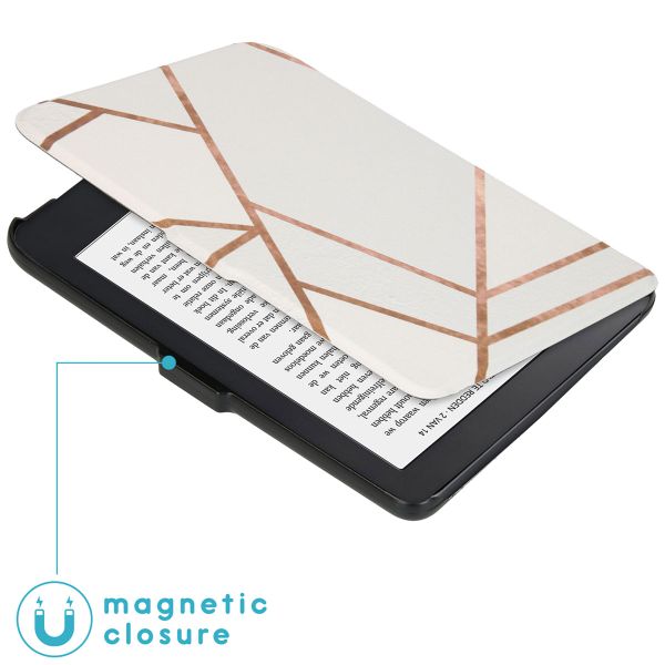 imoshion Design Slim Hard Case Klapphülle Kobo Clara 2E / Tolino Shine 4 - White Graphic