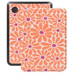 imoshion Design Slim Hard Case Klapphülle Kobo Clara Colour / BW - Orange Flowers Connect