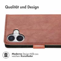 imoshion Luxuriöse Klapphülle für das iPhone 16 - Braun