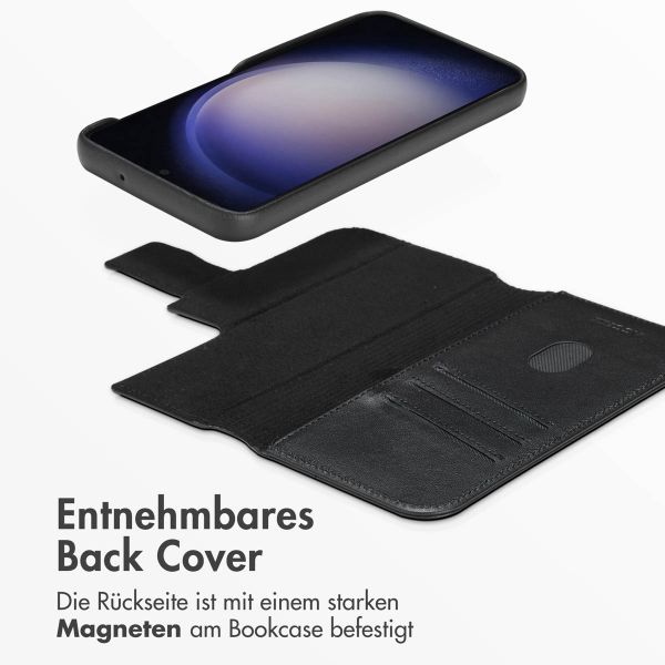 Accezz 2-in-1 Klapphülle aus Leder mit MagSafe für das Samsung Galaxy S23 - Onyx Black