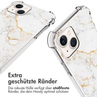 imoshion Design Hülle mit Band für das iPhone 13 - White Marble