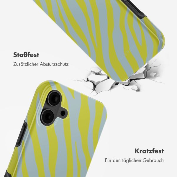 Selencia Vivid Tough Back Cover MagSafe für das iPhone 16 - Zebra Winter Sky Titanium Yellow