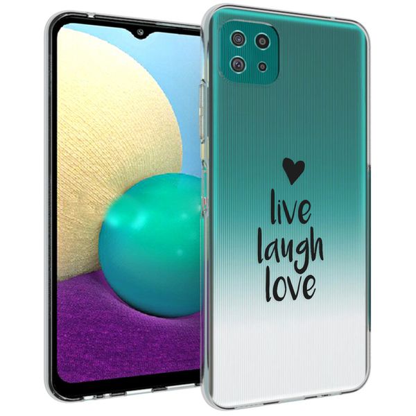 imoshion Design Hülle Galaxy A22 (5G) - Live Laugh Love - Schwarz