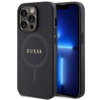 Guess Saffiano MagSafe Back Cover für das iPhone 15 Pro Max - Schwarz