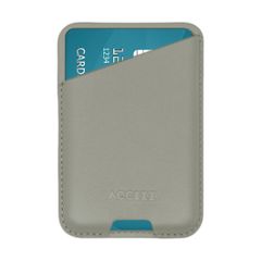 Accezz Lederkartenhalter - Geeignet für MagSafe und Qi2 - Light Grey