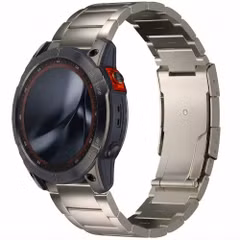 Accezz Mattes Titanstahlarmband -   Garmin 26 mm Anschluss - Titanium