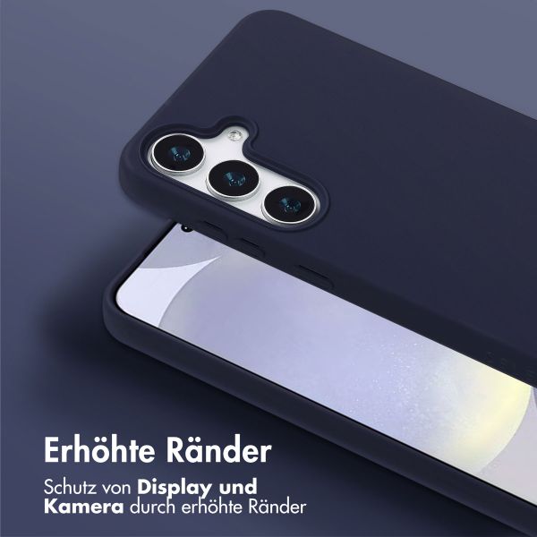 Selencia SilikonHülle mit abnehmbarem Band Samsung Galaxy S25 Plus - Dunkelblau