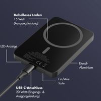 Selencia Vivid Powerbank 5.000 mAh - MagSafe und Qi2 - Schwarz / Chic Marble Black