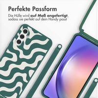 imoshion Silikonhülle design mit Band für das Samsung Galaxy A54 (5G) - Petrol Green Groovy