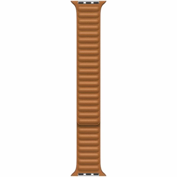 Apple Leather Link Armband für das  Apple Watch Series 1 t/m 11 / SE / Ultra (44/45/46/49 mm) - Größe M/L - Golden Brown
