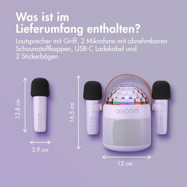 imoshion Sing & Shine Karaoke-Set - Lautsprecher und 2 Mikrofone - Lavender Lilac